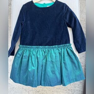 Jacadi Navy and Teal Holiday Dress (sz 5A)